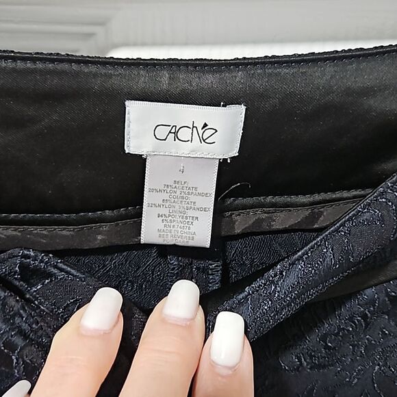 Cache Pantsuit Navy Blue Filigree Pattern - Picture 7 of 8